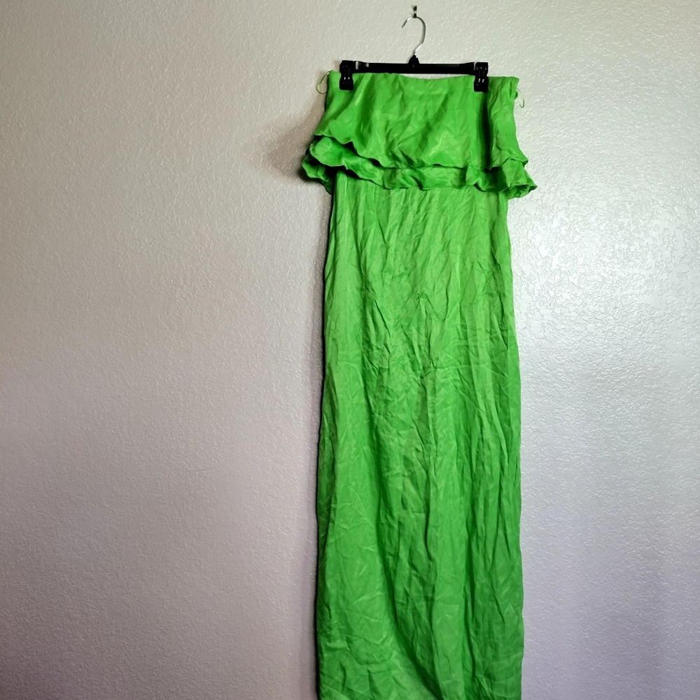 NWT MANGO Women's Ruffles Detail Strapless Dress Sz M - Picture 2 of 11